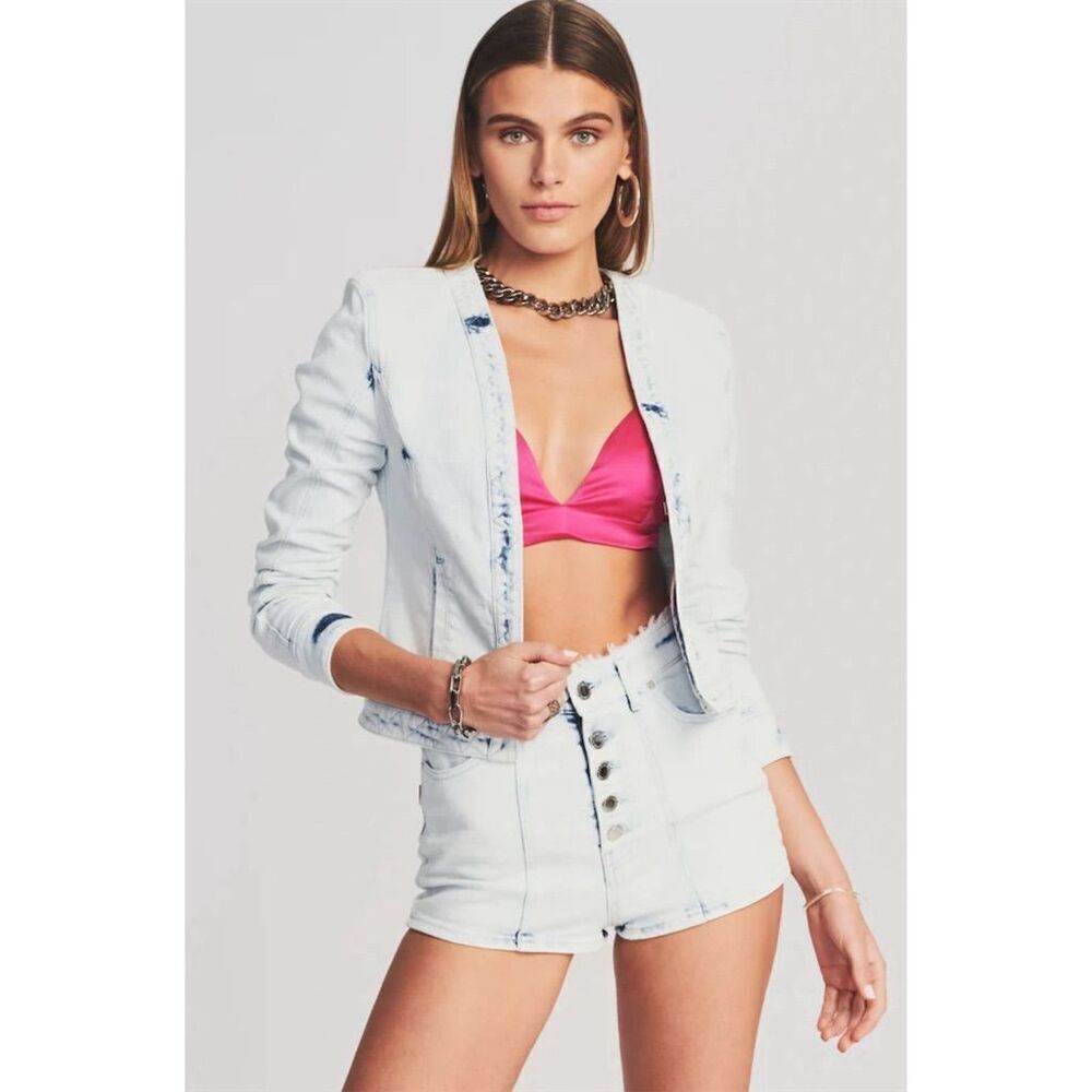 Retrofête Women's Denim Jacket XL Light Blue Acid Wash